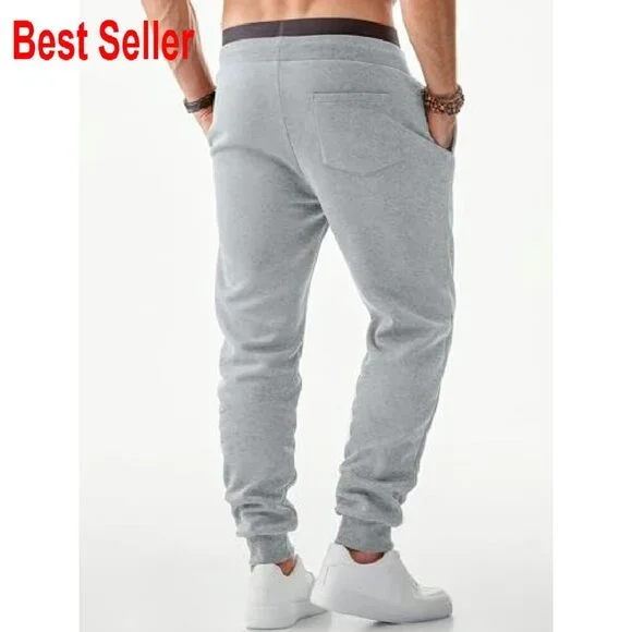 Men's Fleece Sweatpants Tapered Joggers Athletic Workout Track Pants Slim Fit